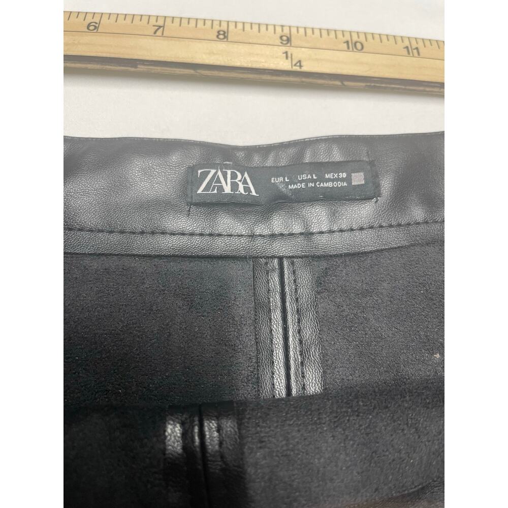 Zara Faux Leather Paneled Midi Skirt Size Large - Picture 4 of 7